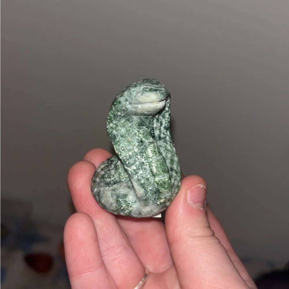 Chinese Jade Stone Snake Figurine